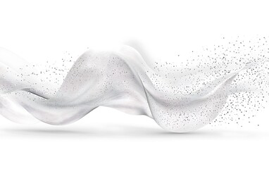 Wall Mural - flowing white abstract wave with glitter particles. background is clean. perfect for a web page