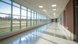 © NAIMAH - Bright school hallway, autumn view, sunlight, education