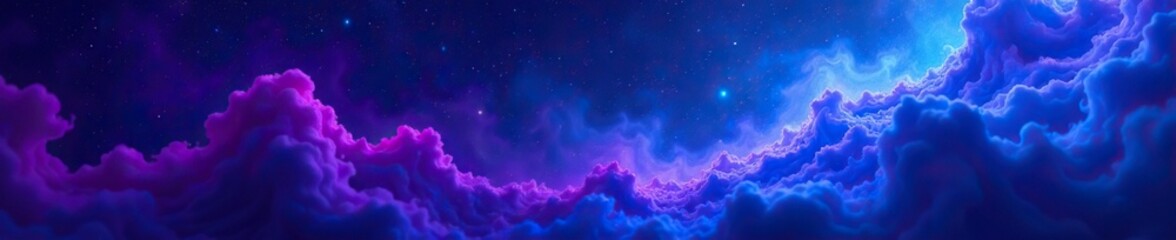 dark abstract background with swirling purple and blue colors, night sky, blue