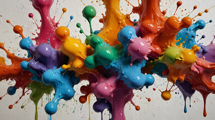 Wall Mural - colorful paint splashes background