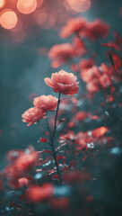 Wall Mural - red poppies in the water