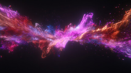 Wall Mural - Vivid Galactic Cluster Explosion in a Cosmic Symphony of Light and Color Radiating from Deep Space