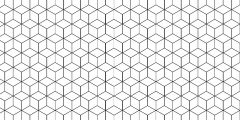 Wall Mural - Vector grid metal gradient science web tech connection triangle diamond honeycomb hexagon art. Seamless pattern with hexagon square cube geometric pattern shapes grid metal element texture design.	