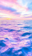 Wall Mural - serene ocean sunset gentle waves under a colorful sky, perfect for relaxation use