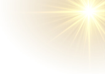 Wall Mural - png luminous star glow – elegant golden light with subtle radiating beams, png perfect for celestial