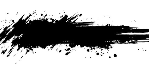 Sticker - Black ink splatter banner on a white background