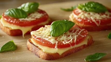 Sticker - Delicious vegetable appetizer with tomatoes, basil, and cheese. Great for parties or a light meal.