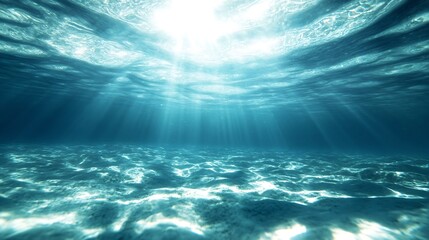 Aufkleber - Stunning Underwater Scene with Sunlight Filtering Through Clear Water Creating Beautiful Patterns : Generative AI