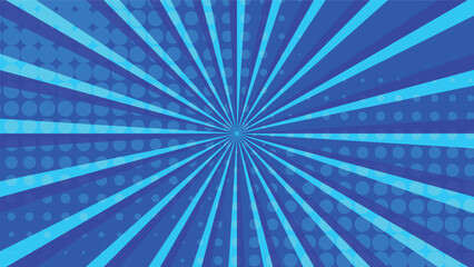 Wall Mural - abstract background with festive blue sunburst and dot pattern decoration