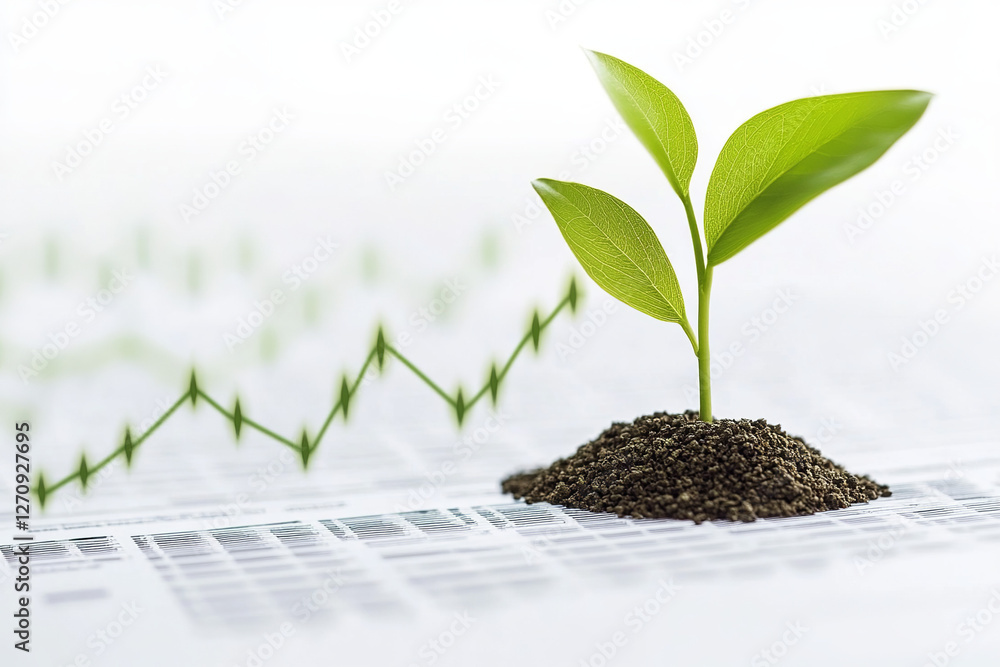 Finance stock growth chart investment graph on 3d diagram background ...