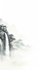 Wall Mural - Waterfall outdoors drawing nature.