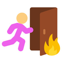 Canvas Print - Fire Exit Vector Design Icon Style