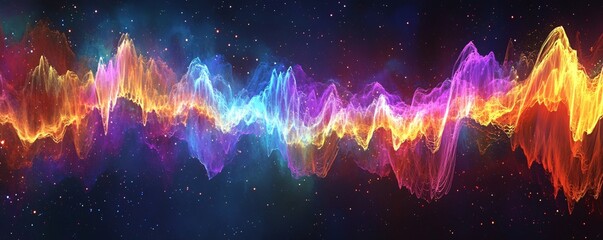 Wall Mural - Dynamic sound waves exploding outward like a supernova in vivid colors