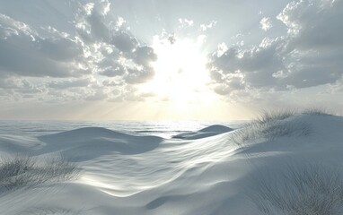 Canvas Print - Rolling sand dunes with soft shadows from the sun