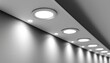 © Imran  - White ceiling spot lights rendered in 3D, showcasing a realistic mockup of recessed round downlights and LED spotlights, ideal for home or office illumination as a design element.