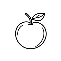 Wall Mural - Line art apple illustration, white background, healthy eating