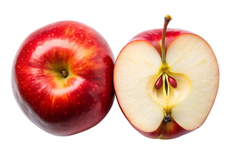 Wall Mural - close up of red apple isolated on transparent background png