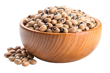 Wall Mural - black eyed peas in wooden isolated on transparent background png