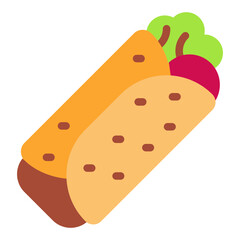 Sticker - Breakfast Burrito Vector Design Icon Style