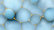 © Tatiana - Blue and gold pattern of circles. Minimalistic background.