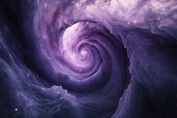 Wall Mural - Abstract swirling nebula in purple and pink hues, cosmic vortex.