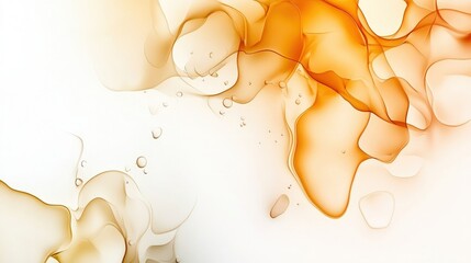 Aufkleber - Abstract Fluid Shapes with Warm Orange and Light Background