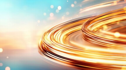 Poster - Abstract Light Swirls with Warm Colors and Soft Bokeh Background