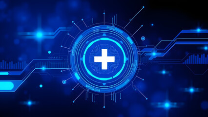 Futuristic blue tech background with binary code