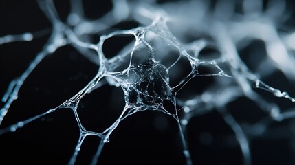 Wall Mural - closeup of intricate web of silken threads displaying nature's complexity : generative ai