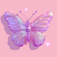 Wall Mural - butterfly icon art purple pastel.