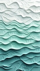 Canvas Print - seamless mint green to pastel aqua gradient wave texture pattern background as abstract design
