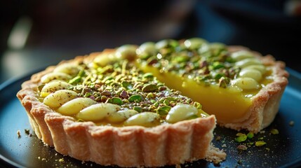 Wall Mural - A close-up shot of a delicious pastry on a plate, perfect for food and dessert photography