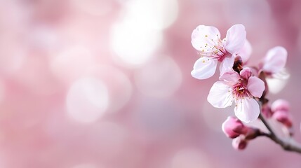 Poster - Stunning cherry blossom flowers in bloom with beautiful blurred soft focus background : Generative AI