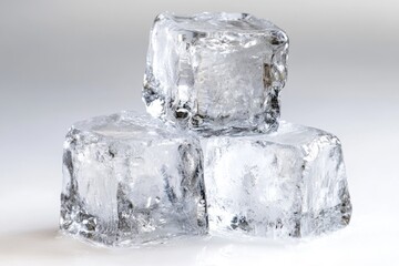 Sticker - Three stacked ice cubes on a surface