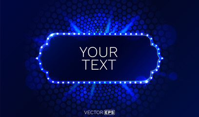 Wall Mural - Light frame label, event bar casino, show signboard. Vector illustration