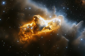 Wall Mural - a massive star at the center of a galaxy, surrounded by stars and gas