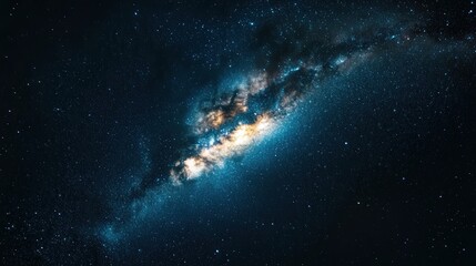 Wall Mural - supermassive black hole at the heart of the milky way, its event horizon barely visible