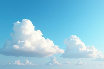 Wall Mural - softly falling clouds on a clear blue sky background, abstract, serene landscape