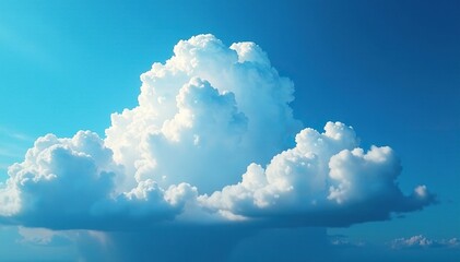 Wall Mural - Soft blue clouds float above a stormy sky with fluffy white cumulus, clouds, neon, blue