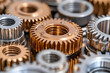 © Lailatul - Close-up of gears interlocking, machinery components, metal textures, for industrial use
