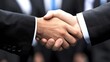 © Generative AI - Professional Business Partners Engaging in a Firm Handshake for Successful Deal : Generative AI