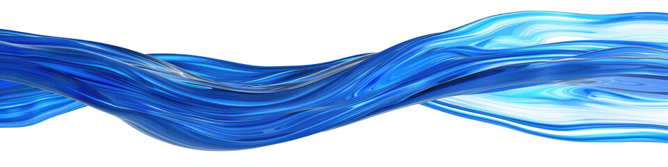 Canvas Print - abstract wavy blue flowing silk, water-like, on a black background. concept for design, banner, or w