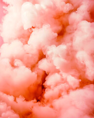 Aufkleber - Abstract digital illustration of pink cotton candy clouds. Glimmers of light create volume, emphasizing the softness of the textures and the vibrancy of the shape