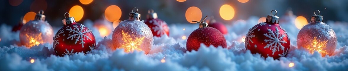 Canvas Print - sparkling snowflakes on frosted glass ornaments, winter, decoration, crystal