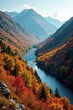 © Pusit - Autumnal colors on the hills near Mount Podkamennaya and Sylva River, fall colors, scenery, landscape