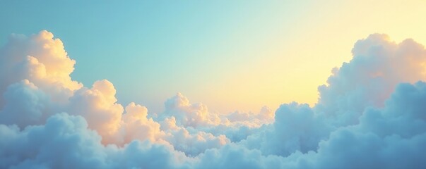 Wall Mural - pastel blue and yellow merge to create a dreamy atmosphere, soothing colors, tranquil