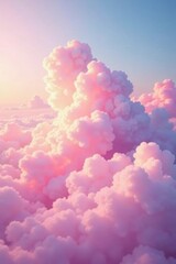 Canvas Print - rainbow-colored cloud formations in a serene pastel pink sky, soft, clouds