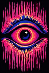 Wall Mural - devils eye graphics pattern purple.
