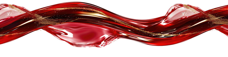 Canvas Print - luxurious flowing red ribbon with gold glitter on black. elegant and smooth texture, perfect for bac