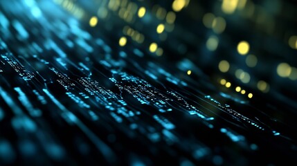 Aufkleber - Close up of glowing digital data streams conveying a sense of technology and innovation : Generative AI